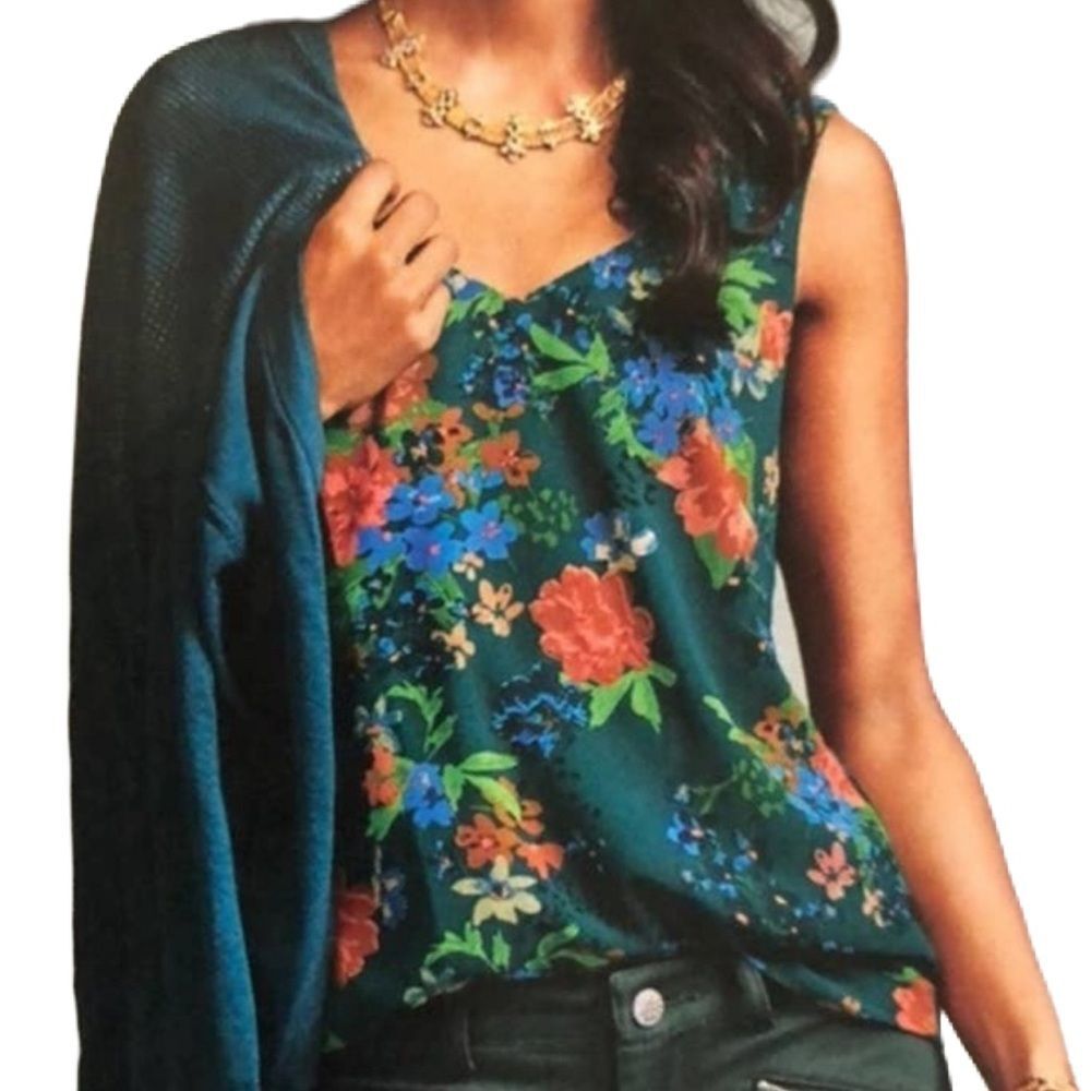 Cabi Still Life Fall Floral Sleeveless Top Style #3449 Size Medium